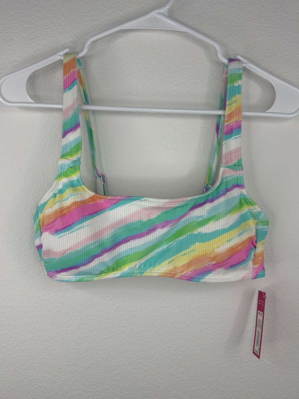 Xhilaration Thin Strap Colorful 90s Design Swim Top *NWT*